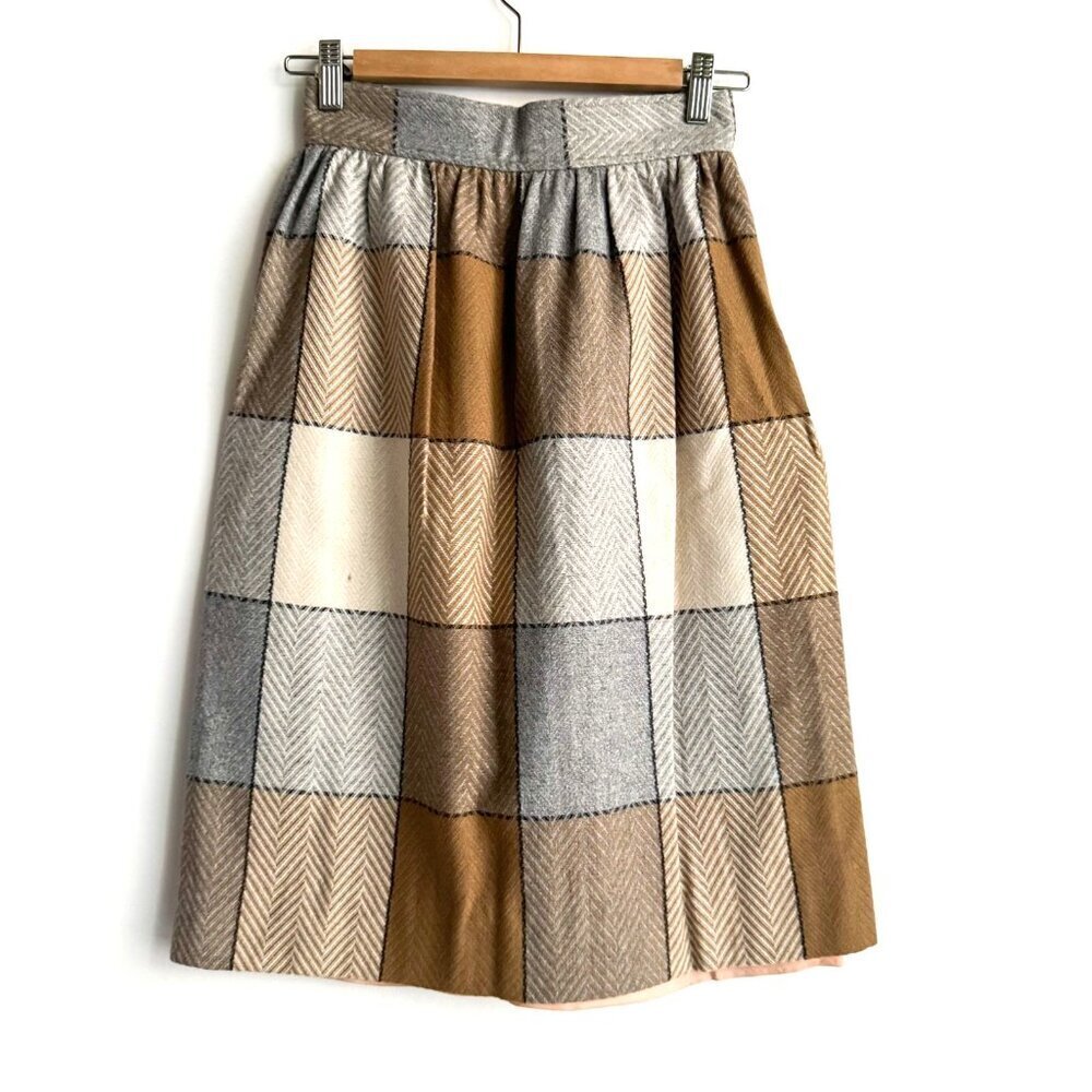 Vintage Phil Carry Window Pane plaid Pencil Skirt S - Picture 5 of 8